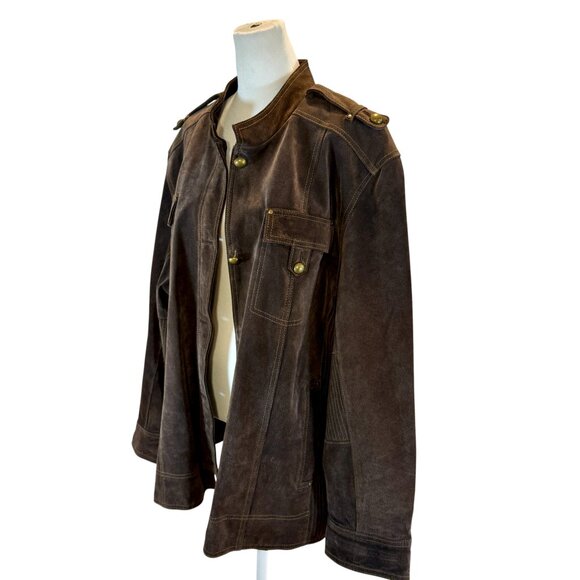 Vintage Brown Leather Jacket – Military Style - Picture 2 of 9